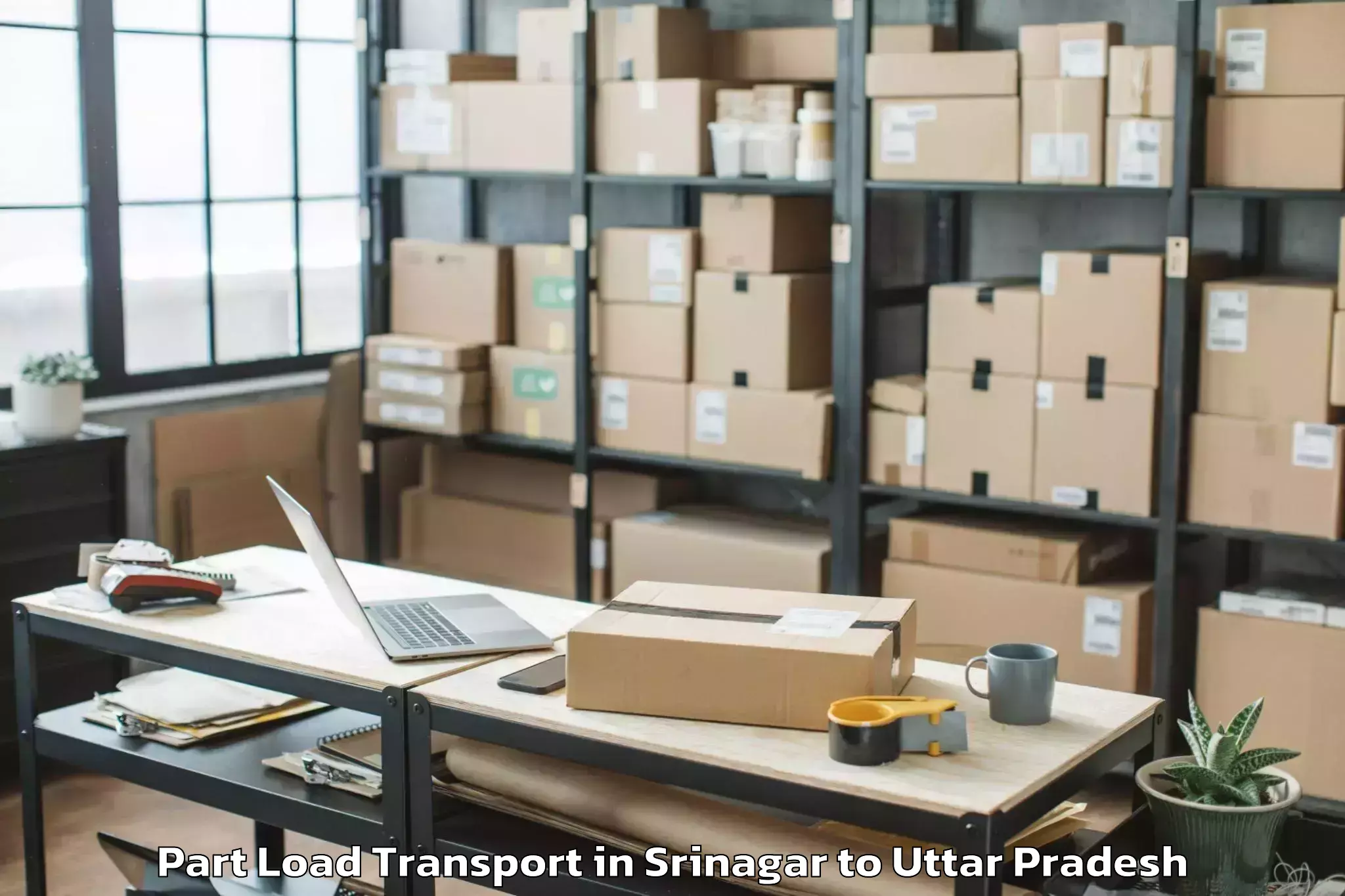 Book Srinagar to Orai Part Load Transport Online